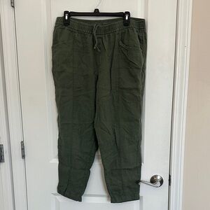 Old Navy Women’s Green Linen Tapered Pant
